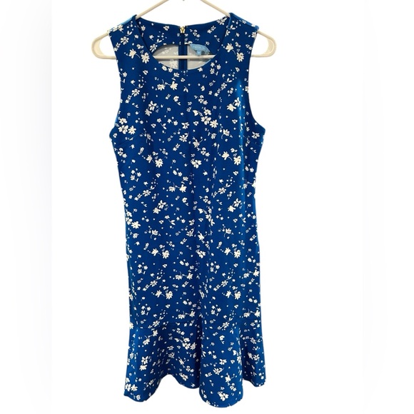 Women’s Draper James Graceland Ponte Sheath Blue White Floral Dress Size Medium - Picture 2 of 4